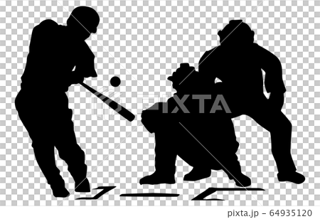 スポーツシルエット野球17 64935120