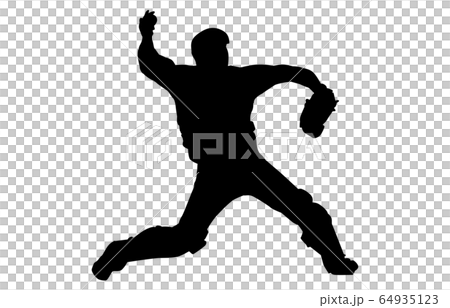 スポーツシルエット野球15 64935123