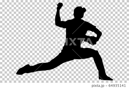 スポーツシルエット野球4 64935141
