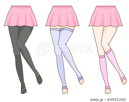 着圧ソックス長さ別比較 スカート有り 着圧ソックス長さ別比較 スカート有り 64935200