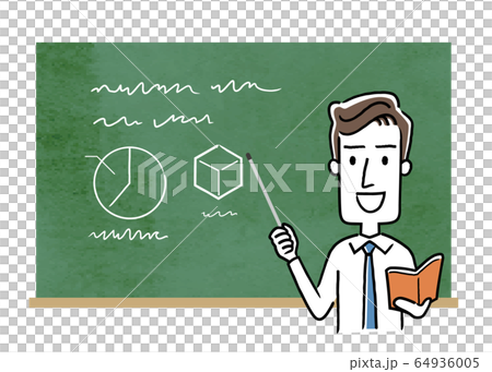 イラスト素材：授業風景と男性教師 64936005