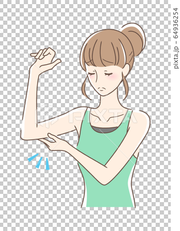 二の腕を触る女性 64936254