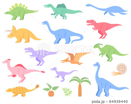 恐竜のイラストアイコンセットのイラスト素材