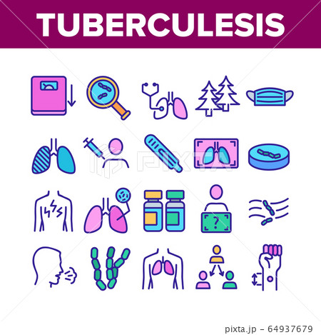 Tuberculosis Disease Collection Icons Set Vector 64937679