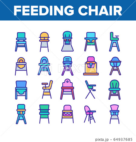 Feeding Baby Chair Collection Icons Set Vector Feeding Baby Chair Collection Icons Set Vector 64937685