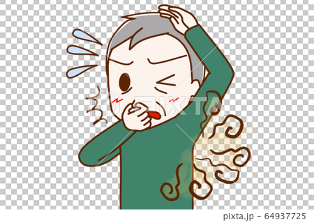 脇の下が臭くて気になる高齢の男性 脇の下が臭くて気になる高齢の男性 64937725