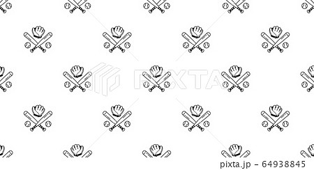 baseball seamless pattern ball vector softball sport baseball bat glove cartoon scarf isolated repeat wallpaper tile background illustration doodle design 64938845