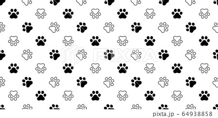 dog paw seamless pattern cat footprint french bulldog vector cartoon icon doodle repeat wallpaper scarf isolated tile background illustration design 64938858