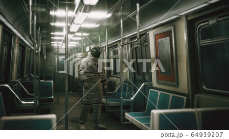 Astronaut Inside of the old non-modernized subway Astronaut Inside of the old non-modernized subway 64939207