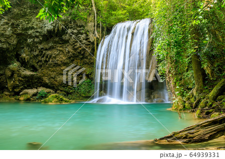 Waterfall cliff level 3, Erawan National Park, 64939331
