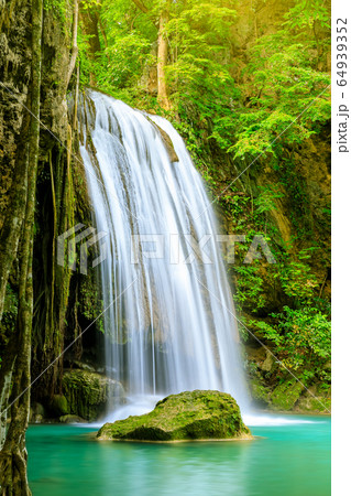 Waterfall cliff, third level, Erawan National 64939352