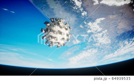 Coronavirus COVID-19 on the Earth orbit 64939535