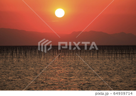 大牟田市 三池港 夕景、 大牟田市 三池港 夕景、 64939714