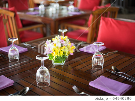 colorful orchid decor on India wedding dinner colorful orchid decor on India wedding dinner 64940296