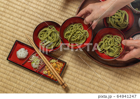 うちたて新そば Newly made raw soba Japanese foods 64941247