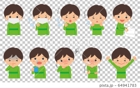 手洗いうがい男の子 64941783