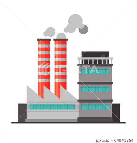 Industrial Plant with Smoking Chimneys, Environmental Pollution Factory Flat Vector Illustration Industrial Plant with Smoking Chimneys, Environmental Pollution Factory Flat Vector Illustration 64941864