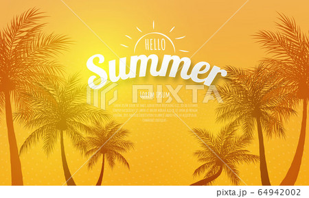 Spring Summer frame poster, palm greeting Spring Summer frame poster, palm greeting 64942002