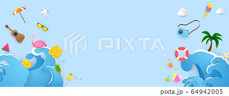 Spring Summer frame poster, swim ring greeting 64942005