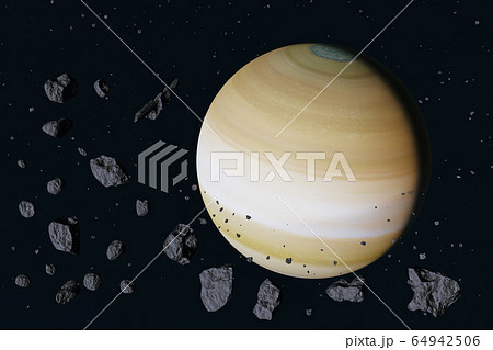 Planet Saturn Of Solar System Near Field Withのイラスト素材