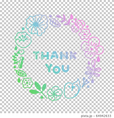 鳥と花のフレーム_ thank you 鳥と花のフレーム_ thank you 64942633