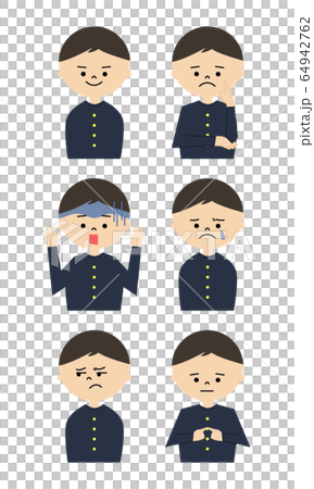 男子学生 表情セット2 男子学生 表情セット2 64942762