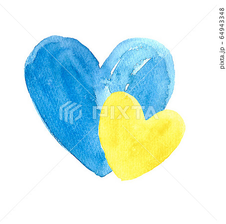 ハート 青 黄色のイラスト素材 [64943348] - PIXTA