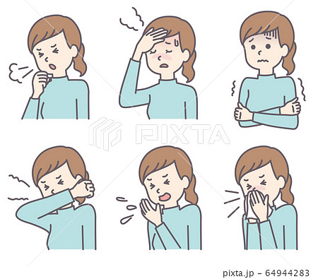 女性_風邪症状 女性_風邪症状 64944283