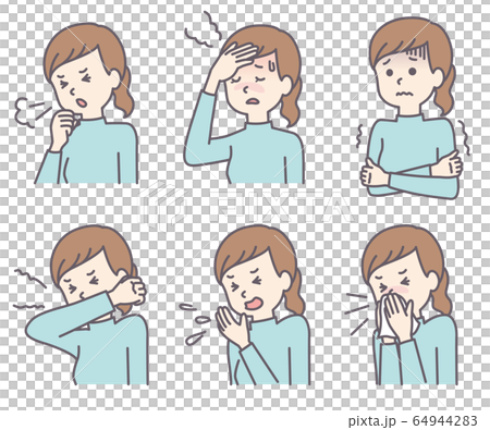 女性_風邪症状 女性_風邪症状 64944283