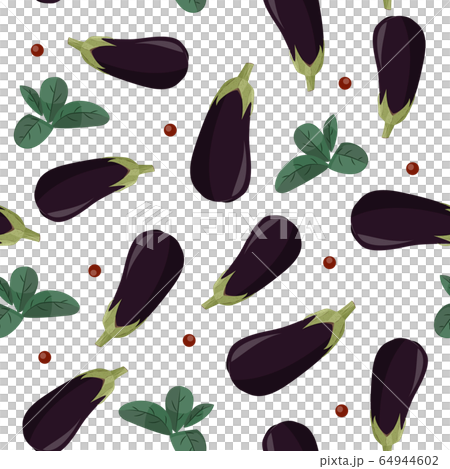 Fresh eggplant seamless pattern. Vegetable aubergine background. Fresh eggplant seamless pattern. Vegetable aubergine background. 64944602
