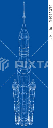 Space rocket concept outline. Vector Space rocket concept outline. Vector 64945036