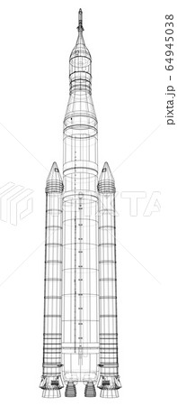 Space rocket concept outline. Vector 64945038