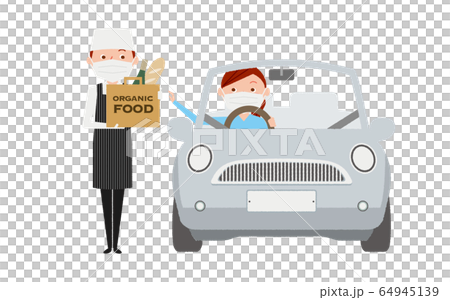ドライブスルー 買い物 女 マスク イラスト ドライブスルー 買い物 女 マスク イラスト 64945139