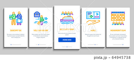 Immigration Refugee Onboarding Elements Icons Set Vector 64945738