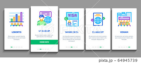 Immigration Refugee Onboarding Elements Icons Set Vector 64945739