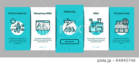 Immigration Refugee Onboarding Elements Icons Set Vector 64945740
