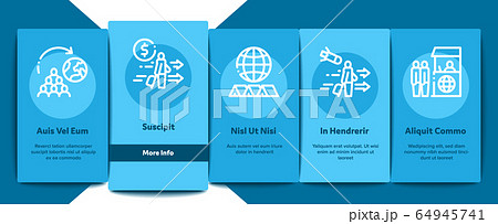 Immigration Refugee Onboarding Elements Icons Set Vector 64945741