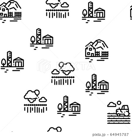 Farming Landscape Seamless Pattern Vector 64945787