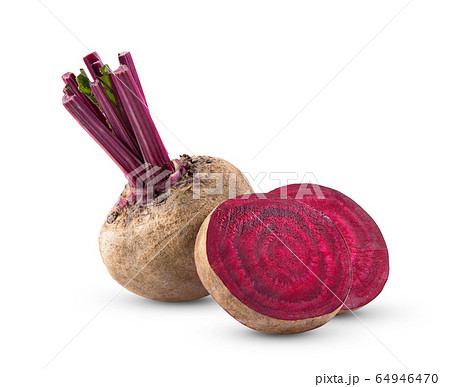 Beetroot with leaves on white background Beetroot with leaves on white background 64946470