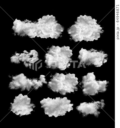 white clouds isolated on black 64946871