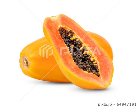ripe papaya fruit isolated on white background ripe papaya fruit isolated on white background 64947191