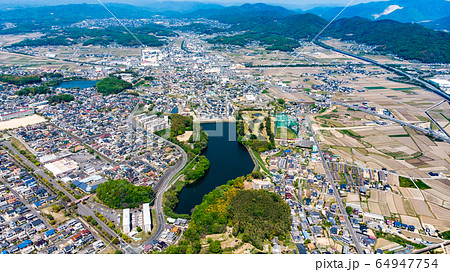 赤磐市山陽団地の東側を空撮 64947754