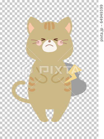おなかが痛い 腹痛の猫のイラスト素材