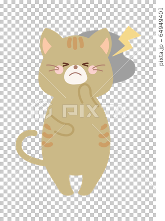 A Headache Cat With A Headache Stock Illustration 64949401 Pixta