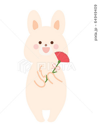 æ¯ã®æ—¥ã®èµ¤ã„ã‚«ãƒ¼ãƒãƒ¼ã‚·ãƒ§ãƒ³ã‚'æŒã¤ã†ã•ãŽã®ã‚¤ãƒ©ã‚¹ãƒˆç´ æ 64949409 Pixta