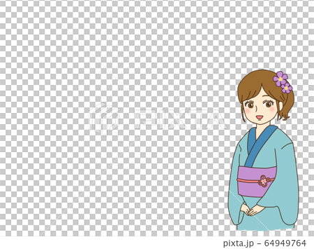 Yukata woman with copy space Yukata woman with copy space 64949764