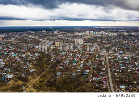 Aerial view of the city of Ivanovo on a spring 64950239