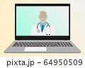 Online health exam with a doctor and a laptop vector illustration 64950509