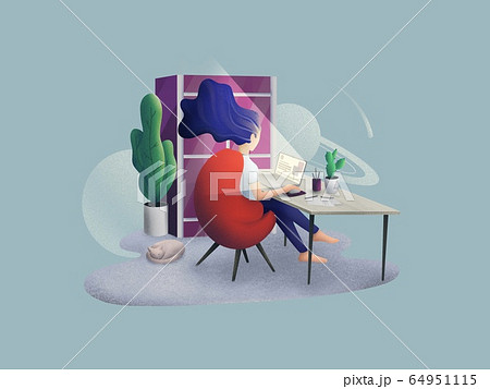 Remote Working or Freelance Daily Online Routine. 64951115
