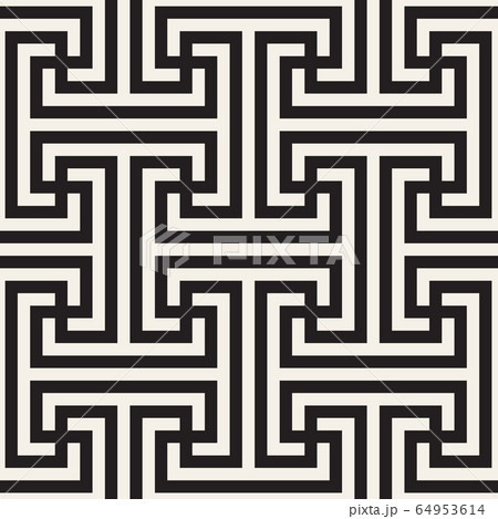 Vector seamless geometric pattern. Simple abstract lines lattice. Repeating elements stylish background 64953614